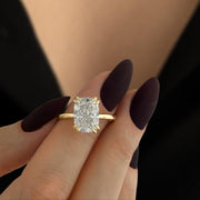 Cushion cut diamond Engagement Ring Unique Vintage 4 Carat Lab Grown Diamond Engagement Ring 14K Solid Gold IGI Certified Diamond Ring.