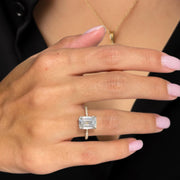 Emerald Cut Diamond Engagement Ring, 3.50 CT Emerald Cut Lab Grown Diamond Ring, Wedding Ring for Women Anniversary Gift, Ring for Her