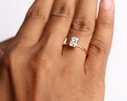 Radiant Cut 1 carat F Color VS1 Clarity IGI Certified Elongated Radiant Cut Lab Grown Diamond Solitaire Engagement Ring 14k Gold
