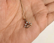 14K Solid Gold Crown Pendant Princess Pendant Crown Pendant For Girls Gold Crown pendant Solid Gold Chian Gift for her