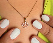 14K Solid Gold Crown Pendant Princess Pendant Crown Pendant For Girls Gold Crown pendant Solid Gold Chian Gift for her