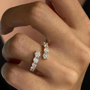 Open Wedding Ring for Engagement Ring Lab Grown Diamond Ring Stackable Open Gap Ring for Main Ring Wedding Matching Band Diamond Engagement