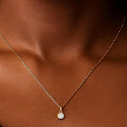 Channel moon magic Necklace / 14k Gold Solitaire Pendant Crescent Moon Diamond Charm / Dainty Diamond Charm/ Minimalist Solitaire Necklace
