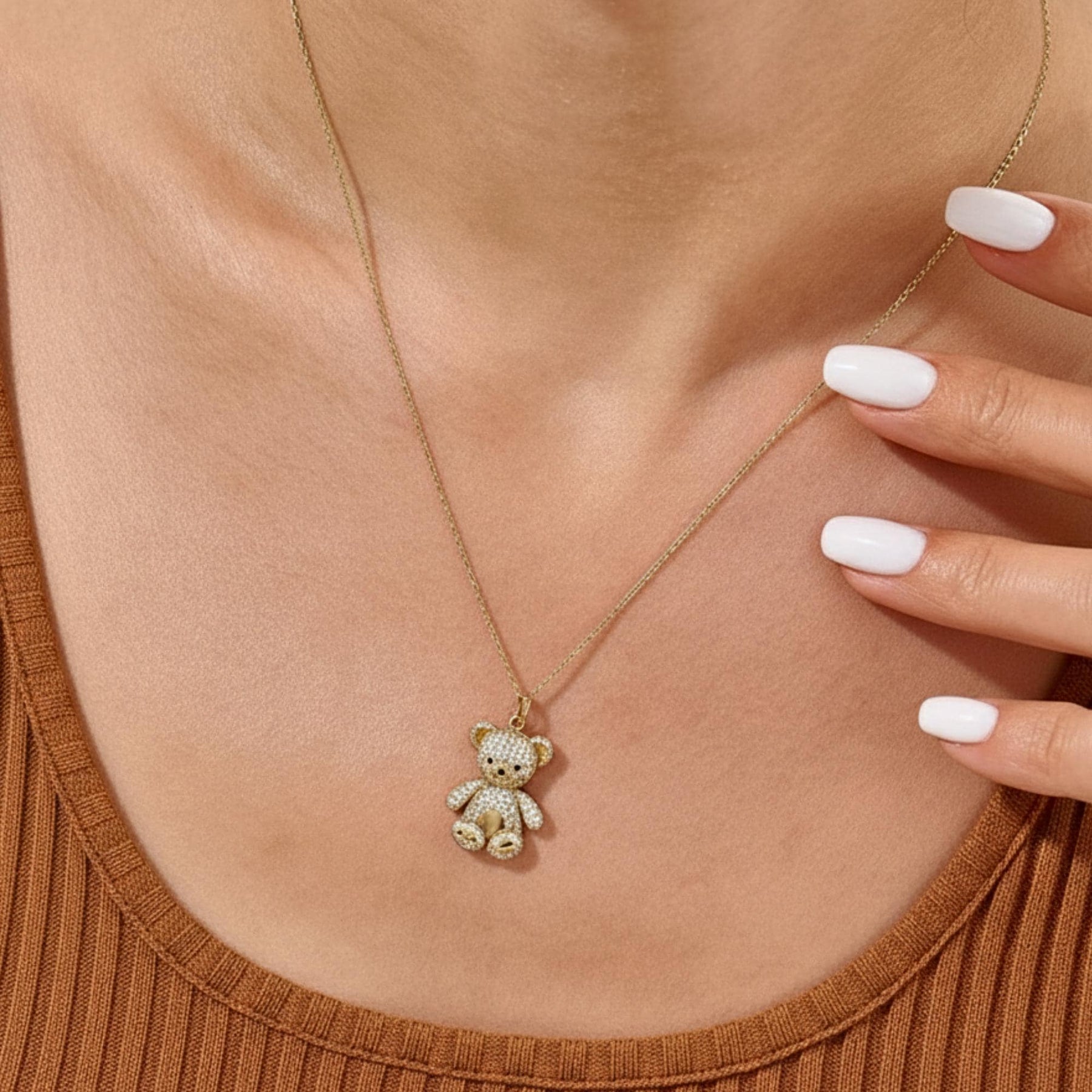 Round Moissanite Pendant VVS1 Teddy Necklace Moissanite Jewelry Anniversary Gift Birthday Present Gift for Her Round Moissanite Necklace