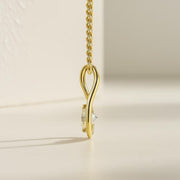 Lab Diamond Solitaire Pendant Round Cut Lab Grown Diamond Bridesmaid Pendant Solid 14K Gold Diamond Pendant Gift For Her