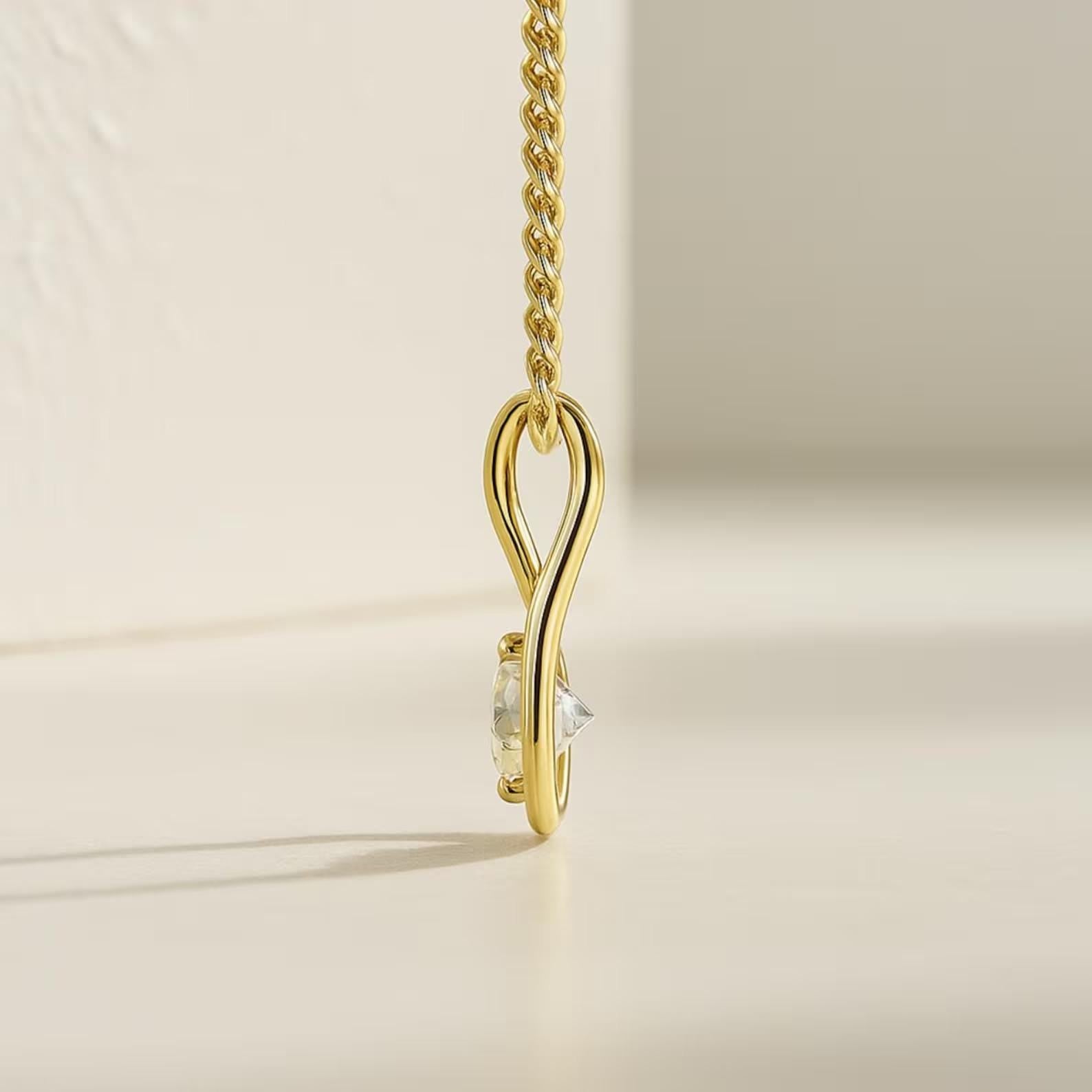 Lab Diamond Solitaire Pendant Round Cut Lab Grown Diamond Bridesmaid Pendant Solid 14K Gold Diamond Pendant Gift For Her
