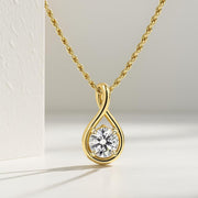 Lab Diamond Solitaire Pendant Round Cut Lab Grown Diamond Bridesmaid Pendant Solid 14K Gold Diamond Pendant Gift For Her