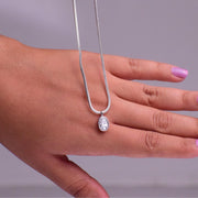 14K Gold Oval Lab Diamond Bezel Necklace - IGI Certified