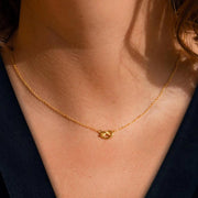Solid Gold Knot Necklace, Promise Necklace, Charm Necklace, Love Necklace, Dainty Chain Choker, 14k Solid Gold, Anniversary Gift. Jenna