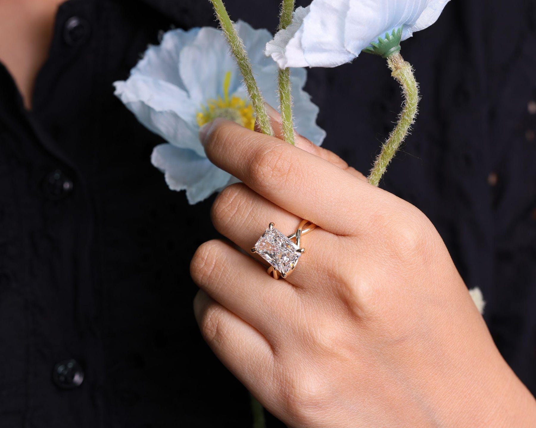 6 CT Radiant Cut Lab Grown Diamond Solitaire Engagement Ring, Wedding Ring, IGI Certified Radiant Diamond Ring,Anniversary Ring