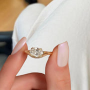Oval Lab Grown Diamond Engagement Ring Solitaire Wedding Ring 1st Anniversary Ring Gift Simple Oval Diamond Ring for Proposal Oval Brilliant