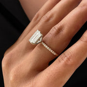 Emerald Cut Diamond Engagement Ring, 3.50 CT Emerald Cut Lab Grown Diamond Ring, Wedding Ring for Women Anniversary Gift, Ring for Her