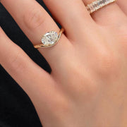Oval Lab Grown Diamond Engagement Ring Solitaire Wedding Ring 1st Anniversary Ring Gift Simple Oval Diamond Ring for Proposal Oval Brilliant