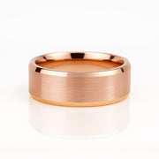 6mm Matte Gold Band - BEVELED / FLAT / Comfort Fit / 10k 14k 18k Women's Men's Wedding Bands / Yellow Gold, White Gold, Rose Gold Ring