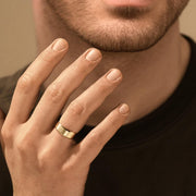 6mm Matte Gold Band - BEVELED / FLAT / Comfort Fit / 10k 14k 18k Women's Men's Wedding Bands / Yellow Gold, White Gold, Rose Gold Ring