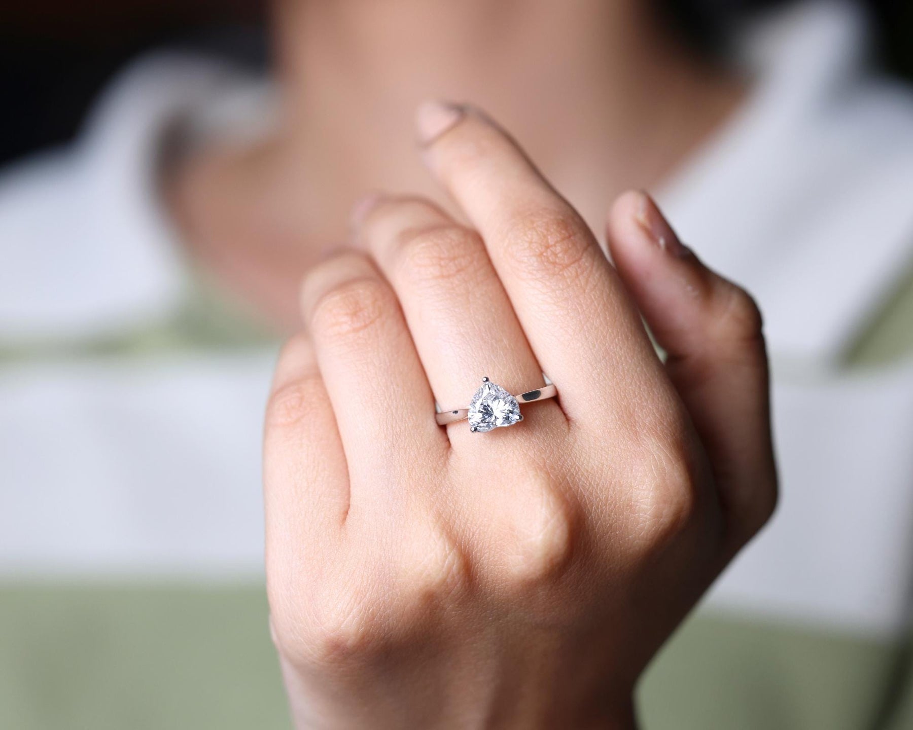F Color VS1 Clarity IGI Certified 1.50 Carat Heart Shape Excellent Cut Lab Grown Diamond Solitaire Engagement Ring 14k Gold