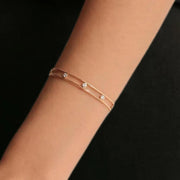 0.40 Ct Diamond Bangle, 14K Gold Lab Grown Diamond Bangle, Open Cuff Bangle