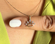 14K Solid Gold Crown Pendant Princess Pendant Crown Pendant For Girls Gold Crown pendant Solid Gold Chian Gift for her