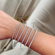 14K White Gold Tennis Bracelet 5.00 TCW Round Cut Moissanite 925 Sterling Silver, Dainty Silver Bracelet for Men Women