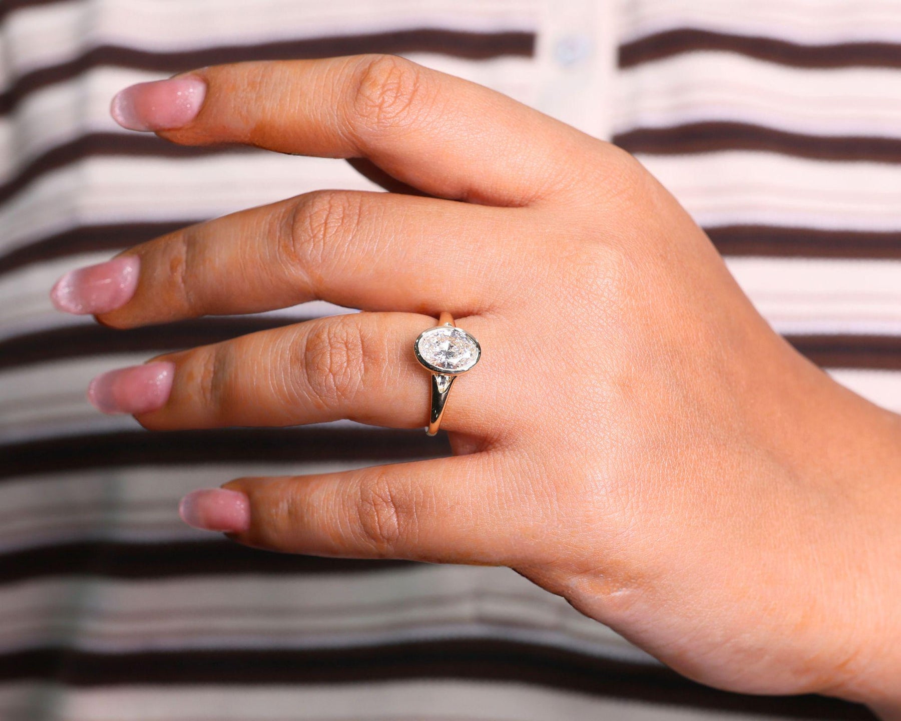 Certified 2.00 CT Lab Grown Diamond Ring, Oval Lab Diamond Engagement Ring , Lab Oval, Solid 14K Yellow Gold Oval Ring