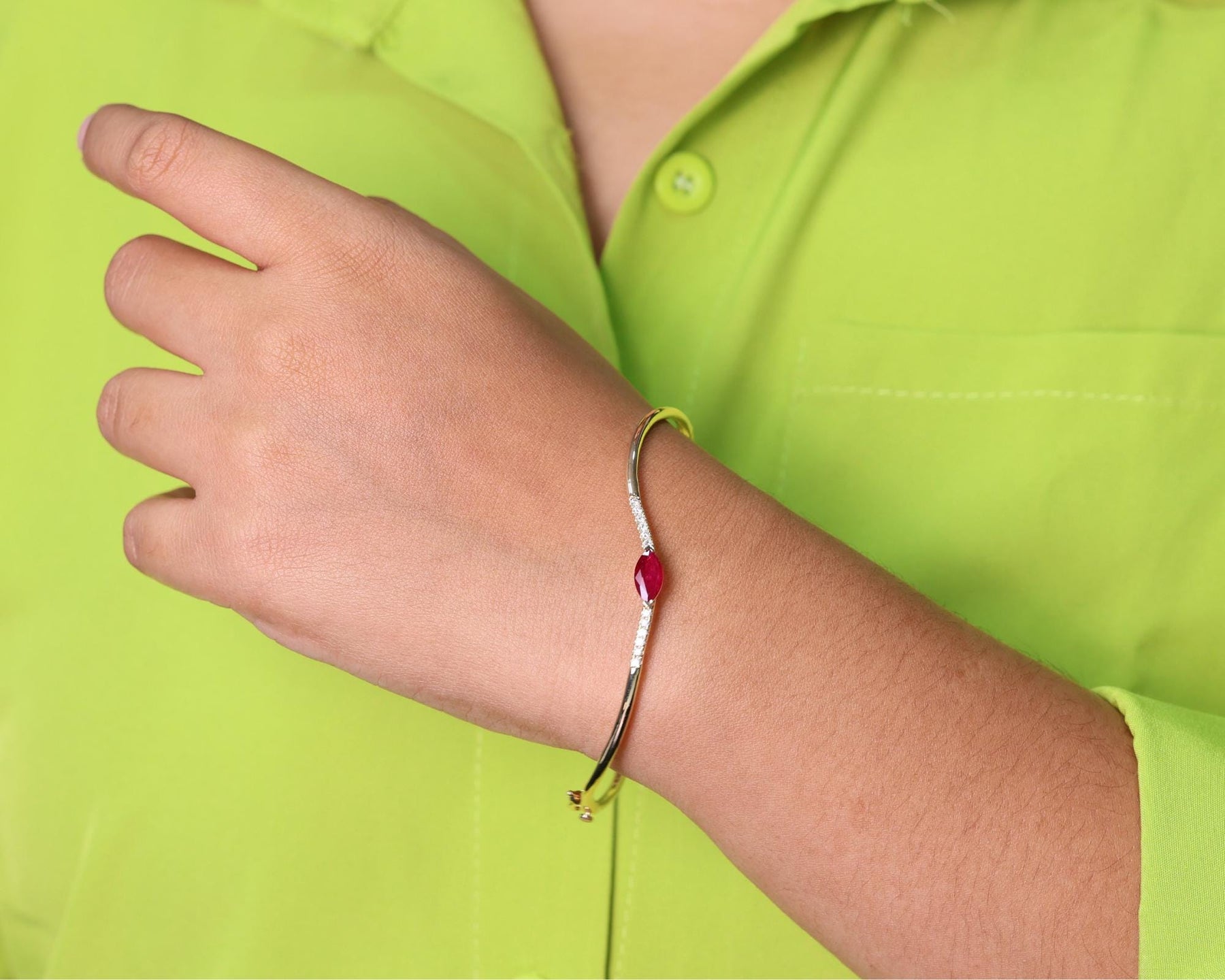 Ruby Bracelet / 14k Gold marquise Setting Ruby Bracelet/Ruby diamond Bracelet / July Birthstone Gift, Gift for Her