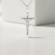 925 Silver Crucifix Necklace Silver Cross Necklace Men Silver Cross Pendant Chain For Man Christian Jewelry For Boyfriend Gift For Man Chain