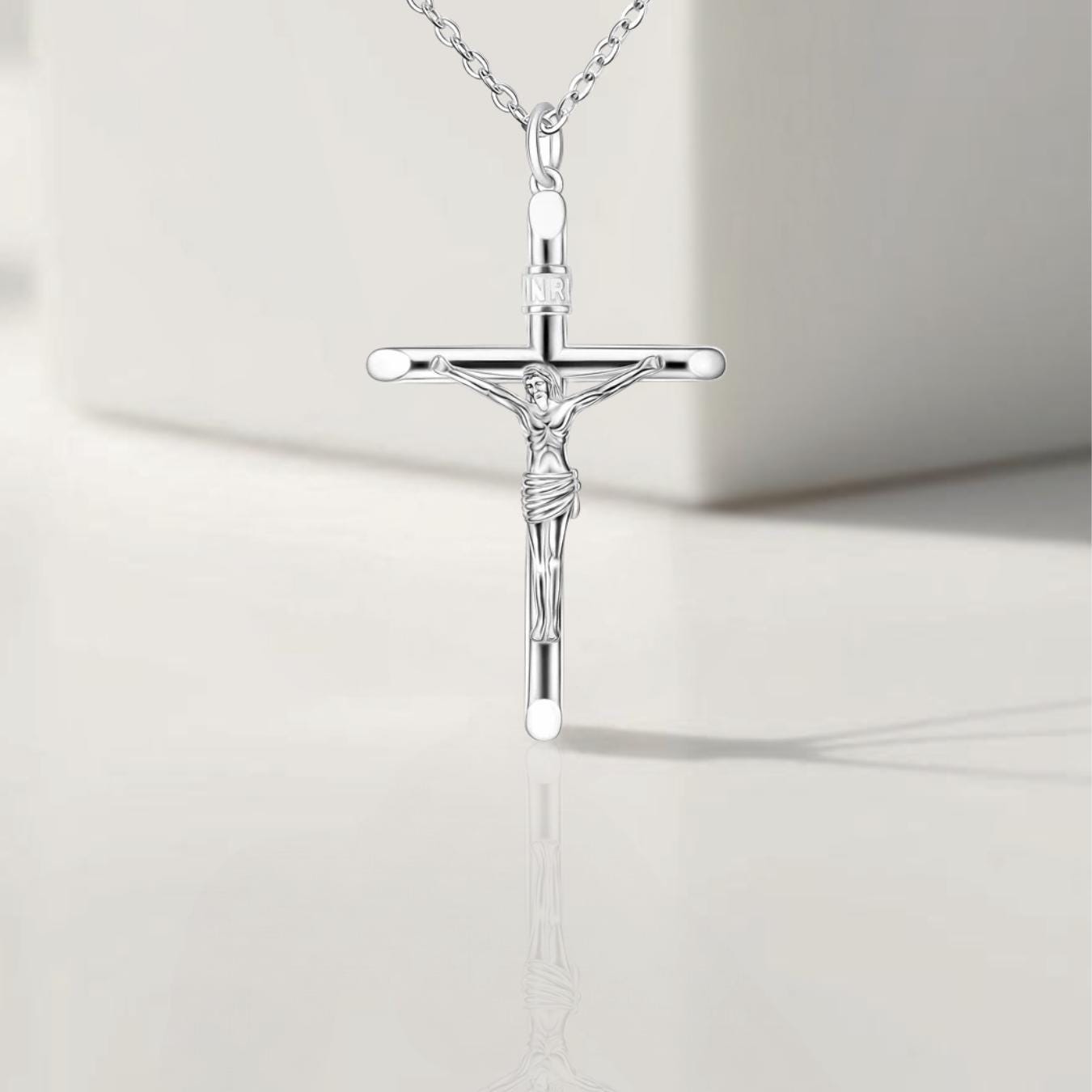 925 Silver Crucifix Necklace Silver Cross Necklace Men Silver Cross Pendant Chain For Man Christian Jewelry For Boyfriend Gift For Man Chain