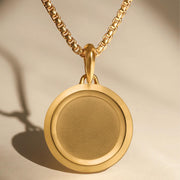 Solid Gold Men's St. Christopher Diamond Medallion Pendant in 14k Solid Gold Lab Diamond