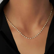 VVS1 Moissanite Diamond Tennis Chain Necklace, 925 Sterling Silver, Tennis Bracelet, Diamond Tennis Necklace, Women's