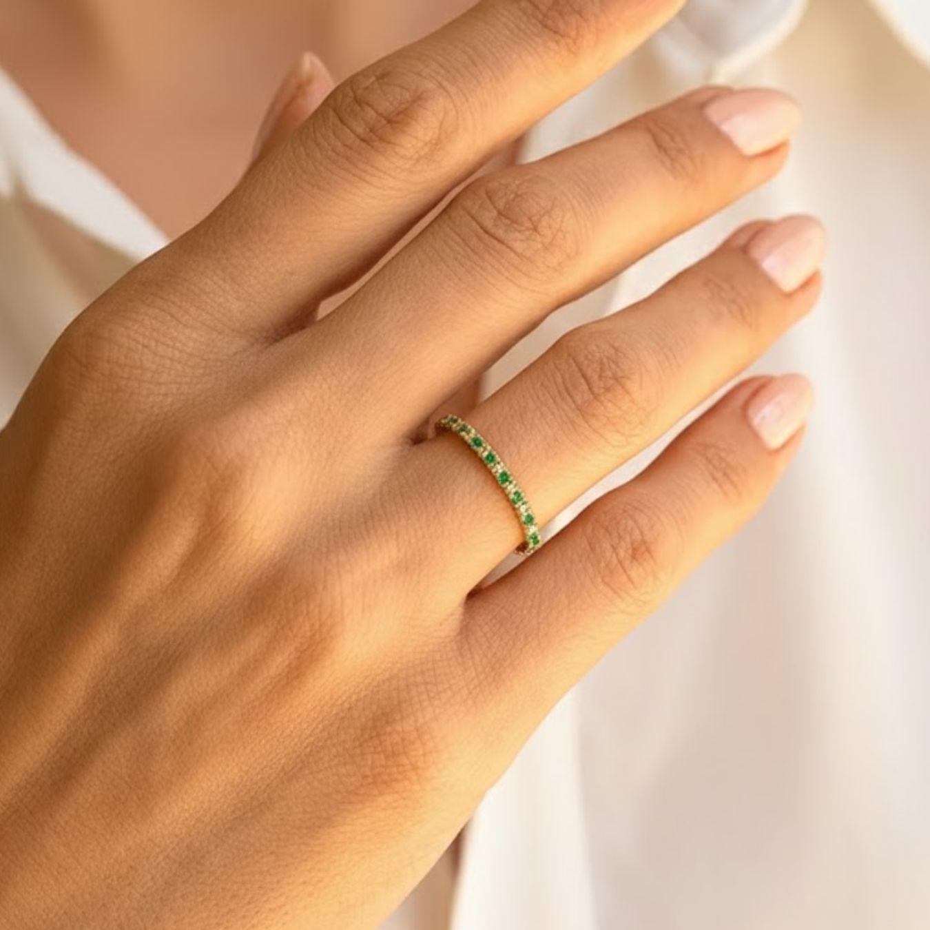 Birthstone Eternity Ring • Personalized Infinity Ring • Crystal Gemstone Jewelry • Gifts for Mom • Gift for Her •Valentines Day Gift for Her