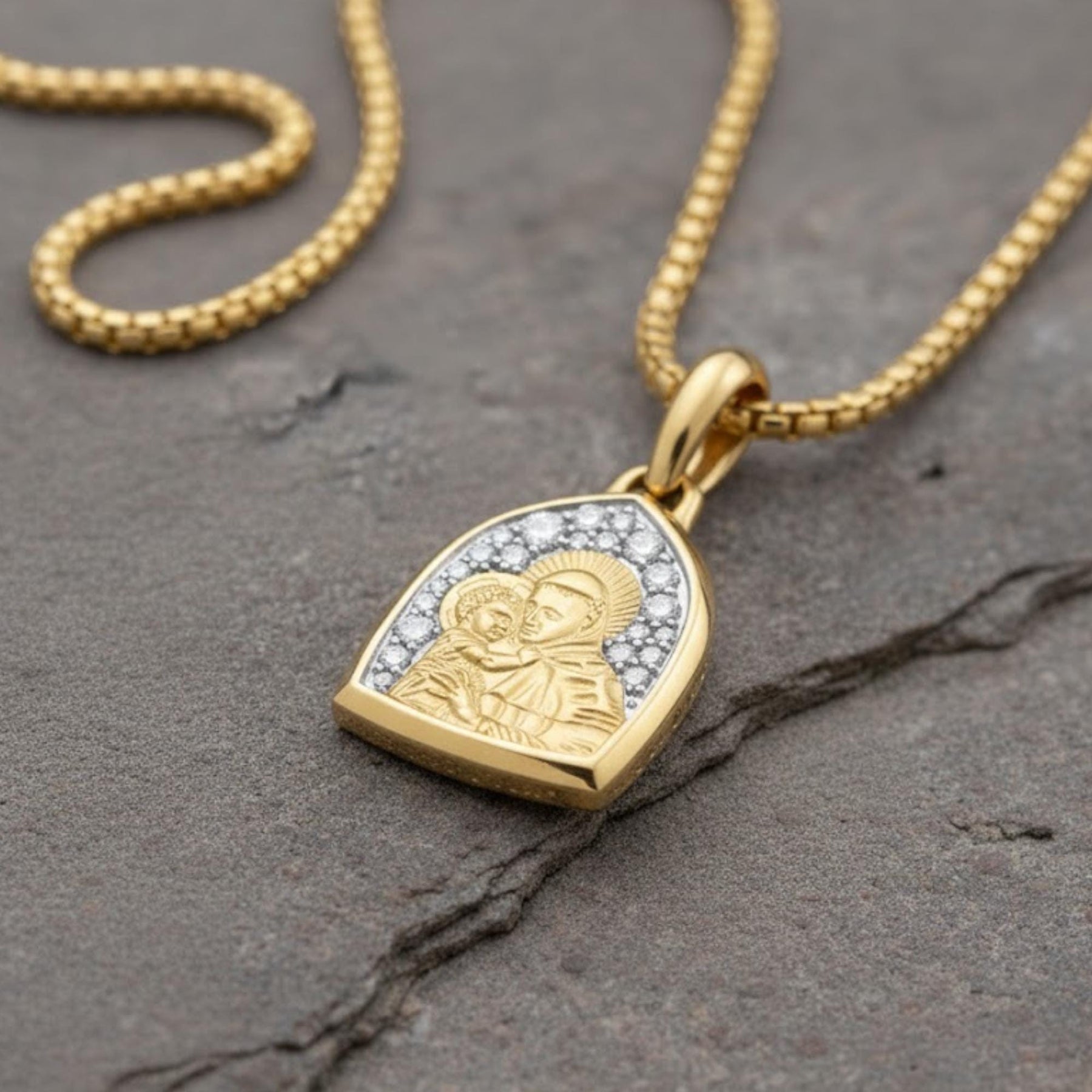 14K Gold Plated St Anthony Pendant, St Anthony Necklace, Saint Jewelry, Symbol Of Devotion, Religious Jewelry, Gift For Him