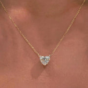 Heart Shape Lab Grown Necklace/ Solitaire Diamond Engagement Necklace/ Eco Friendly Lab Diamond Necklace/ F VS+ Lab Grown Diamond Necklace