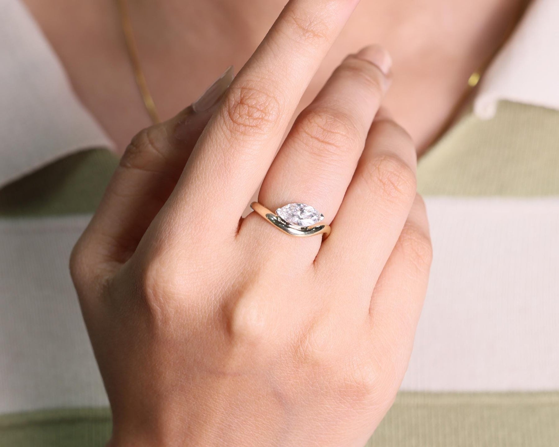 Marquise Cut Lab Grown Diamond Engagement Ring 1.00 CT Marquise Cut Lab Grown Diamond Ring IGI Certified Lab Diamond Promise Ring