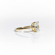 1, 2 or 3ct Elongated Cushion Cut Solitaire Engagement Ring / Cushion Solitaire Wedding Ring / Elongated Cushion Diamond Ring/ Gift Rings