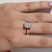 1, 2 or 3ct Elongated Cushion Cut Solitaire Engagement Ring / Cushion Solitaire Wedding Ring / Elongated Cushion Diamond Ring/ Gift Rings