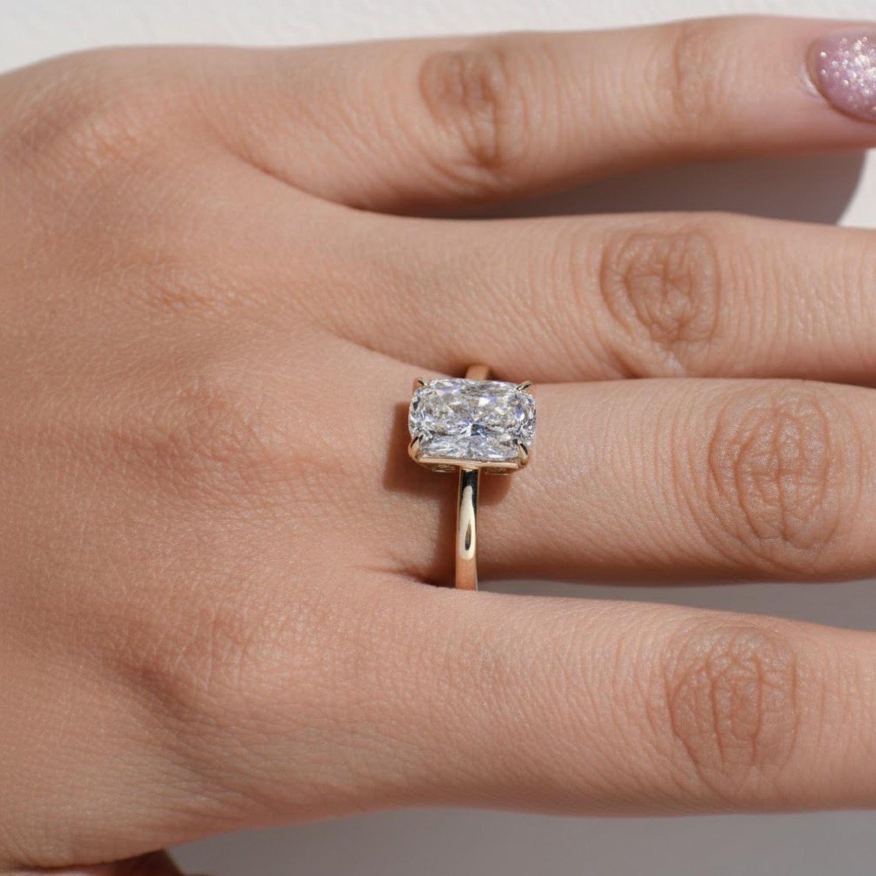 1, 2 or 3ct Elongated Cushion Cut Solitaire Engagement Ring / Cushion Solitaire Wedding Ring / Elongated Cushion Diamond Ring/ Gift Rings