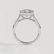 Round Solitaire Bezel Diamond Ring Bezel Setting Engagement Ring Moissanite Diamond Promise Ring Minimalist Everyday Jewelry