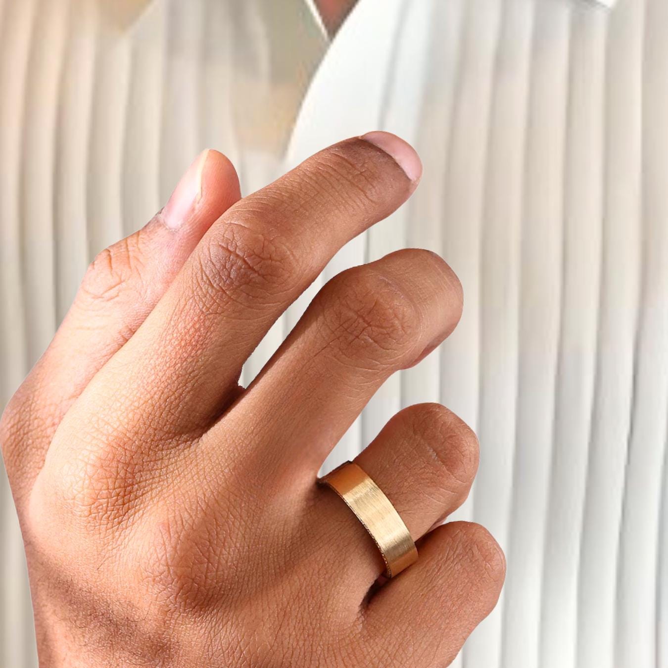 Round Cut Lab Grown Diamond Men's Wedding Band Ring, Mens Stacking Comfort Fit Band, Anniversary Gifts for Him, Diamond Ring For Men