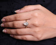 2.5 CT Pear Lab Grown Diamond Solitaire Ring, Handmade Cathedral 14K Gold