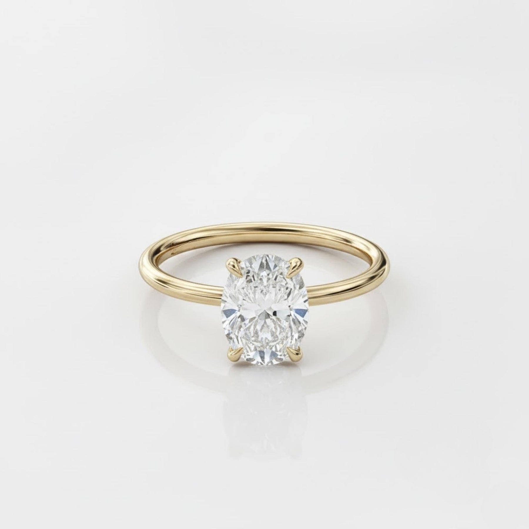 1.5 CT carat Oval solitaire diamond ring, IGI CERTIFIED Lab Grown Diamond, 10K/14K Solid Gold Ring