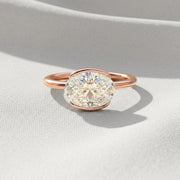 2 Carat IGI Certified F color VS1 Clarity Oval Excellent Cut Lab Grown Diamond Solitaire Engagement Ring 14k Yellow Gold