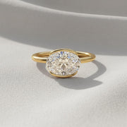 2 Carat IGI Certified F color VS1 Clarity Oval Excellent Cut Lab Grown Diamond Solitaire Engagement Ring 14k Yellow Gold