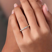 Flush Set Eternity Band, Round Cut Colorless Diamond Wedding Band, Wedding Matching Band, Etoile Ring, Chunky Dainty Band, Bridal Ring Gifts