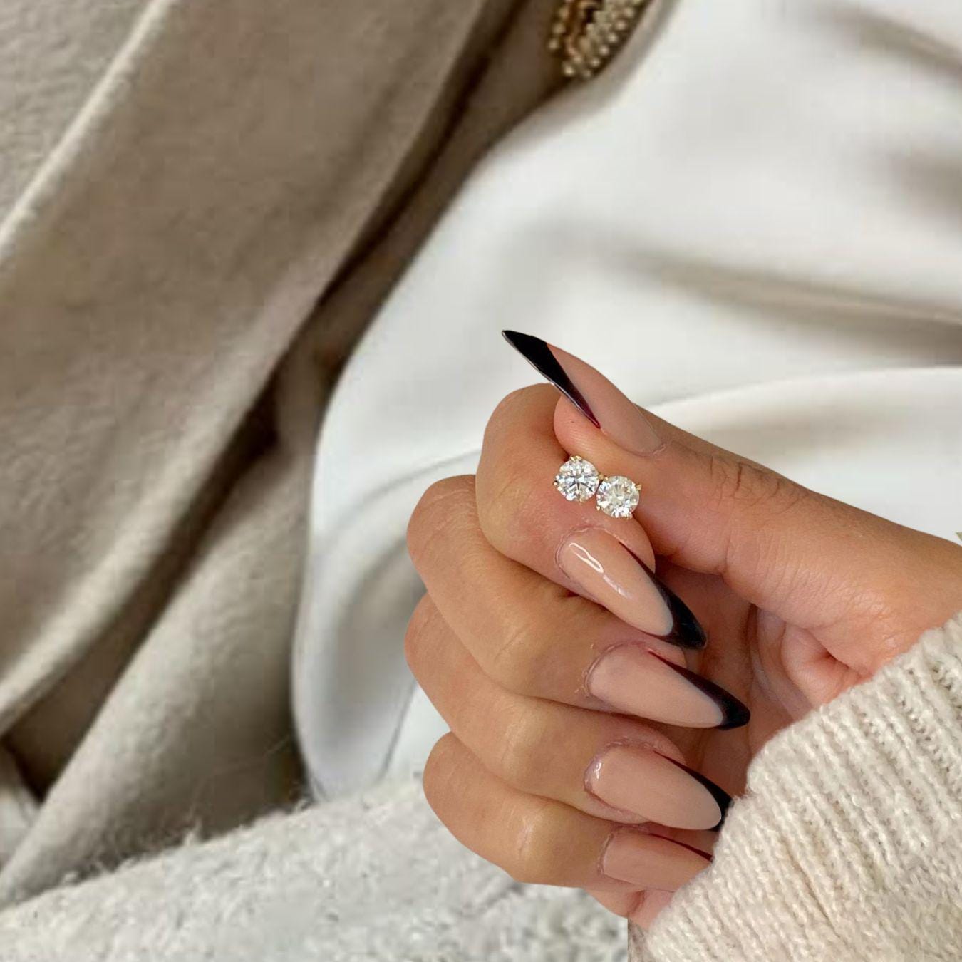 1.00 Carat Lab Grown Round Cut Diamond Stud Earrings / 14k Gold Diamond Stud Earrings / Classic Lab Grown Diamond Earrings / Lab Grown Gift
