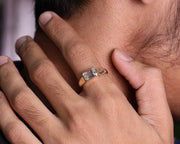 14K Gold Emerald Cut Lab Grown Diamond Engagement Ring Diamond Wedding Rings For Men
