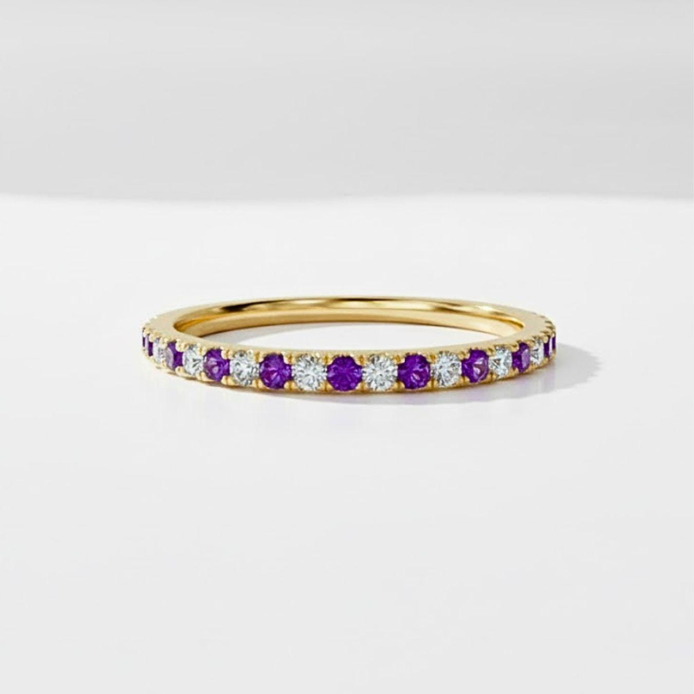 Birthstone Eternity Ring • Personalized Infinity Ring • Crystal Gemstone Jewelry • Gifts for Mom • Gift for Her •Valentines Day Gift for Her