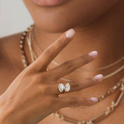 Diamond Ring, 14k Cross Over Pear Shaped Halo Setting Lab Grown Diamond Ring, Two Stone Halo Setting Statement Ring, Birthday Gift