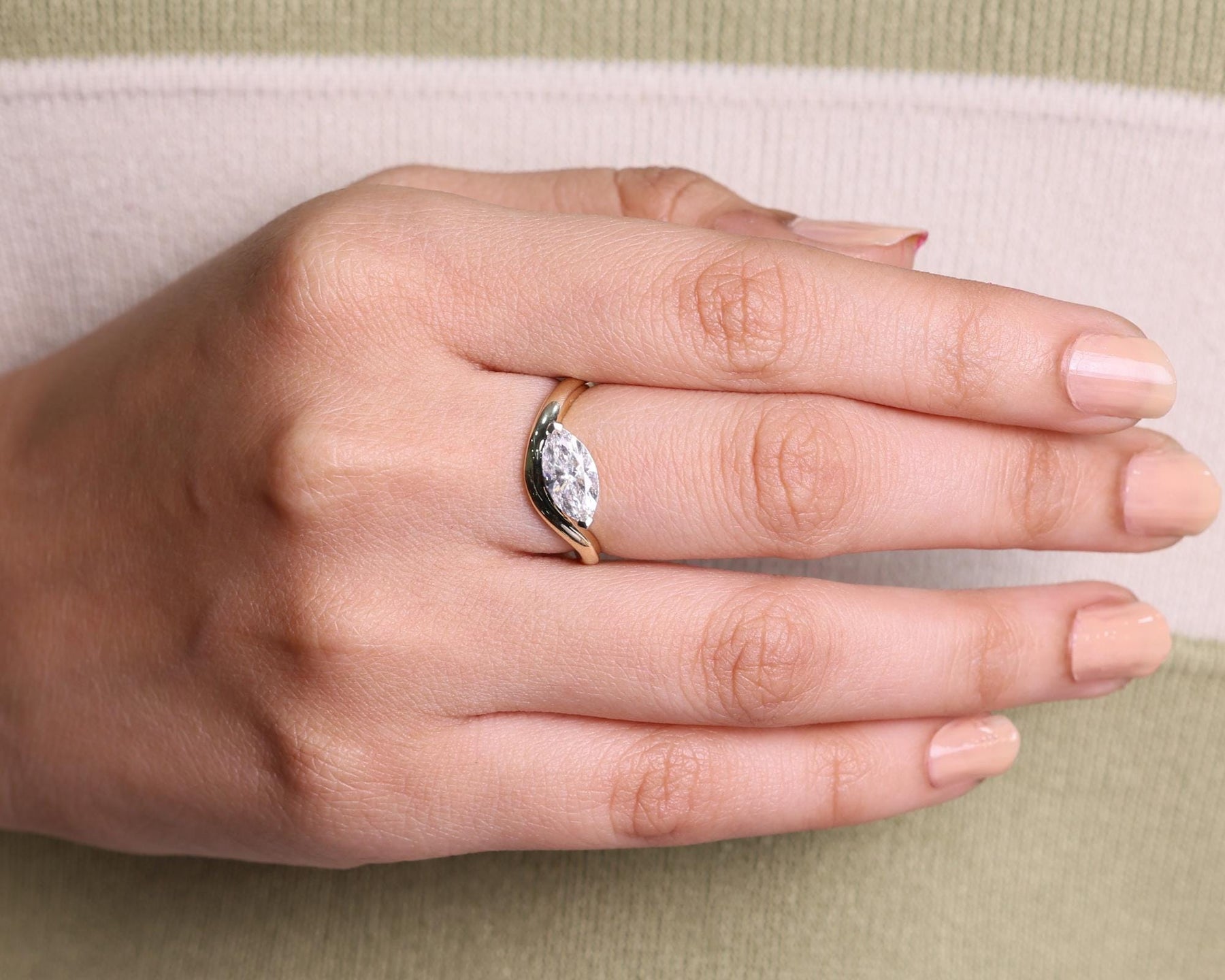 Marquise Cut Lab Grown Diamond Engagement Ring 1.00 CT Marquise Cut Lab Grown Diamond Ring IGI Certified Lab Diamond Promise Ring