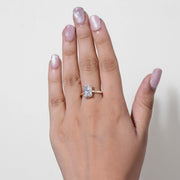 1, 2 or 3ct Elongated Cushion Cut Solitaire Engagement Ring / Cushion Solitaire Wedding Ring / Elongated Cushion Diamond Ring/ Gift Rings