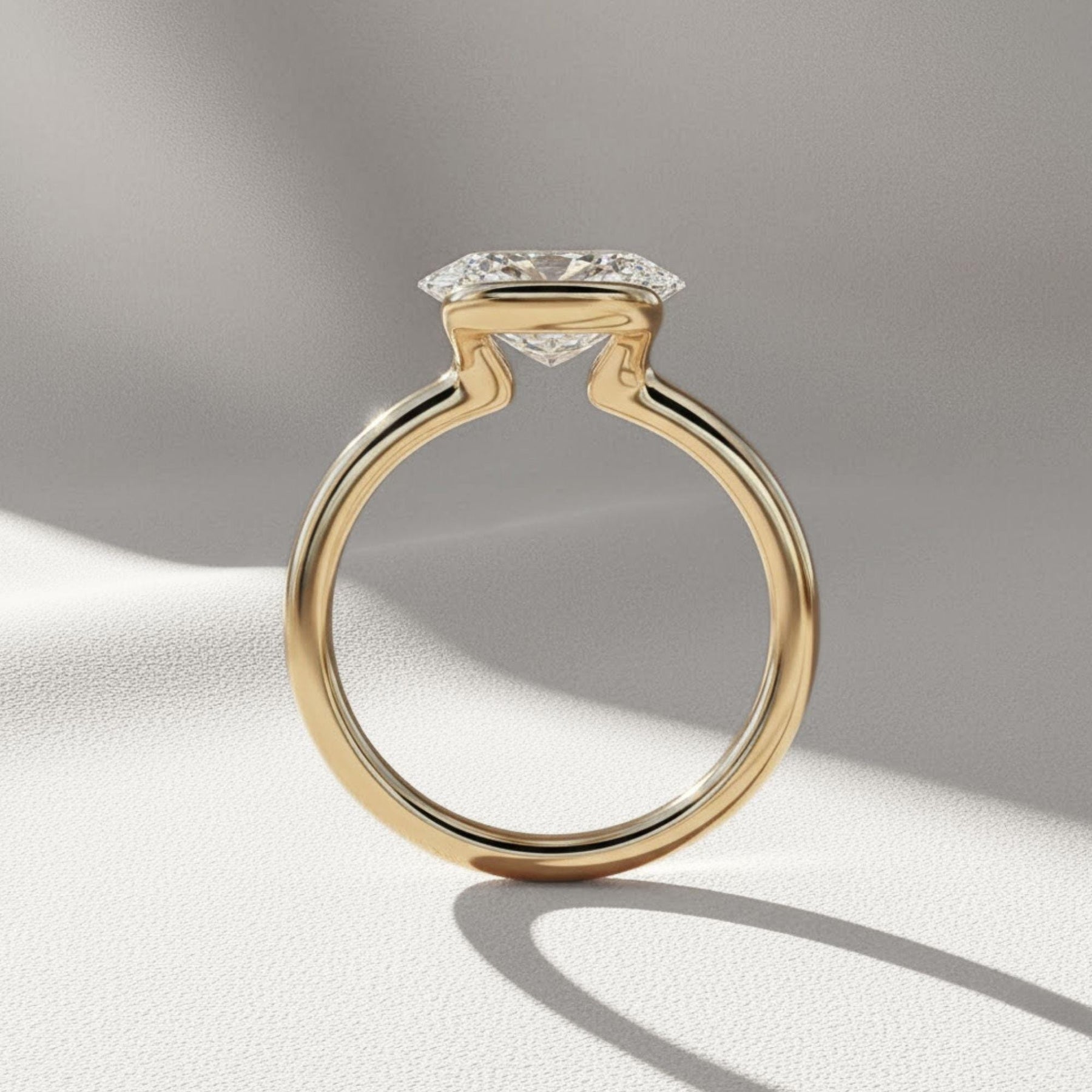 2 Carat IGI Certified F color VS1 Clarity Oval Excellent Cut Lab Grown Diamond Solitaire Engagement Ring 14k Yellow Gold